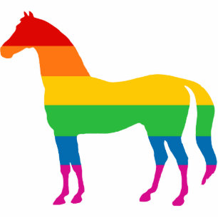 Ornement Photo Sculpture Cheval de rayure d'arc-en-ciel