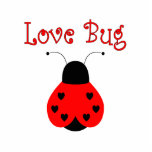 Ornement Photo Sculpture Coeur de bug amour mignon Ladybug Ornament<br><div class="desc">Bébé mignon avec six coeurs noirs sur les ailes rouge vif. Dit "Amour Bug". Idéal pour les enfants et les amateurs de coccinelle !</div>