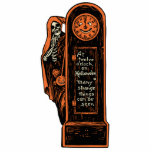 Ornement Photo Sculpture Cru Halloween de squelette et d'horloge<br><div class="desc">Cru Halloween de squelette et d'horloge</div>