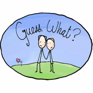 Ornement Photo Sculpture Cute Gay Couple Guess What