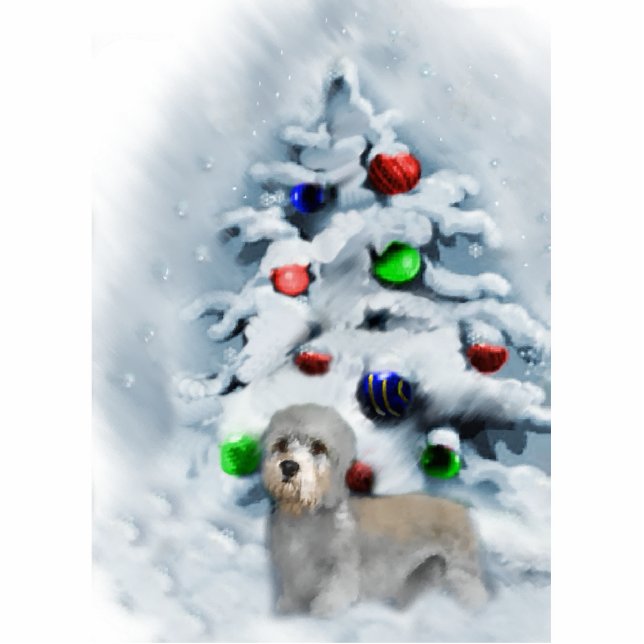 Ornement Photo Sculpture Dandie Dinmont Terrier Ornement de Noël (Devant)