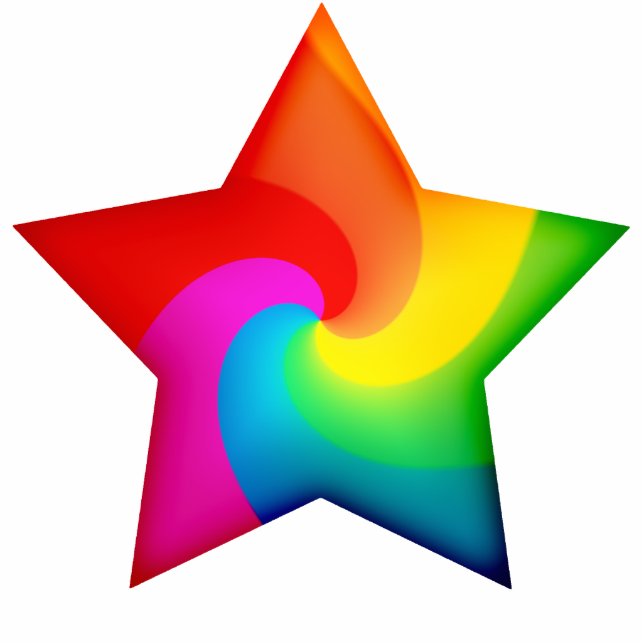 Ornement Photo Sculpture Étoiles tourbillonnantes d'arc-en-ciel (Devant)