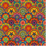 Ornement Photo Sculpture Funky Retro couleur Motif Mandala<br><div class="desc">Motif vintage décoratif coloré bohème rétro fleurs de mandala .</div>