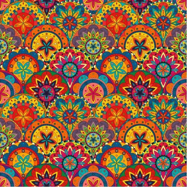 Ornement Photo Sculpture Funky Retro couleur Motif Mandala (Devant)