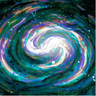 Ornement Photo Sculpture Galaxie peinte à la main