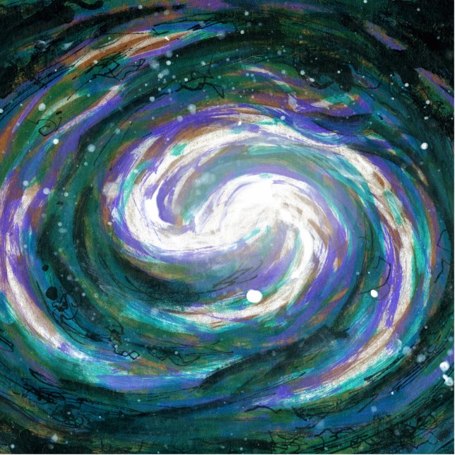 Ornement Photo Sculpture Galaxie peinte à la main (Devant)