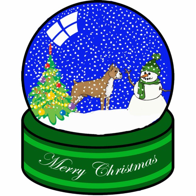 Ornement Photo Sculpture globe de neige de boxeur (Devant)