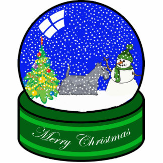 Ornement Photo Sculpture globe de neige de schnauzer