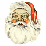 Ornement Photo Sculpture Grand ornement vintage de Père Noël<br><div class="desc">L'original dont ce cru Père Noël a été balayé était une carte de Noël de papier en avance qui a été prévue pour être accrochée d'un arbre de Noël comme ornement. Il est venu avec un cintre de ficelle et l'intérieur la carte est écrit : "Voici PÈRE NOËL très comme...</div>