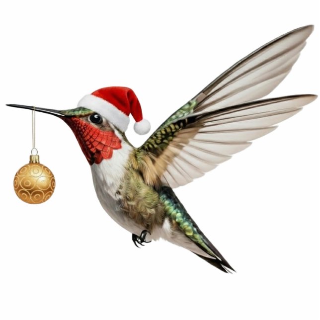 Ornement Photo Sculpture Hummingbird Christmas Ornament & gold decoration (Devant)
