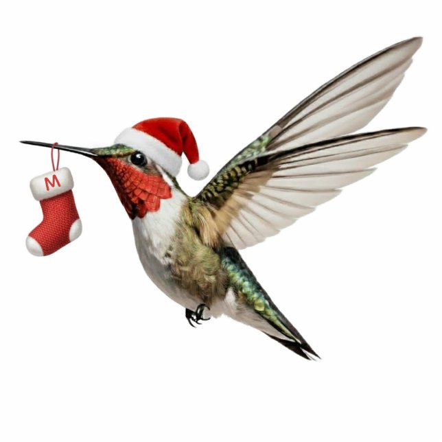 Ornement Photo Sculpture Hummingbird Personal Monogram Christmas Ornament (Devant)