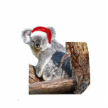 Ornement Photo Sculpture Koala Père Noël<br><div class="desc">Cet ornement acrylique de Noël d'un ours koala dans un chapeau de Père Noël est livré avec un ruban rouge pour pendre. La taille finale est approximative et dépend de la taille de découpe de l'image.</div>