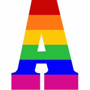 Ornement Photo Sculpture Lettre A d'arc-en-ciel