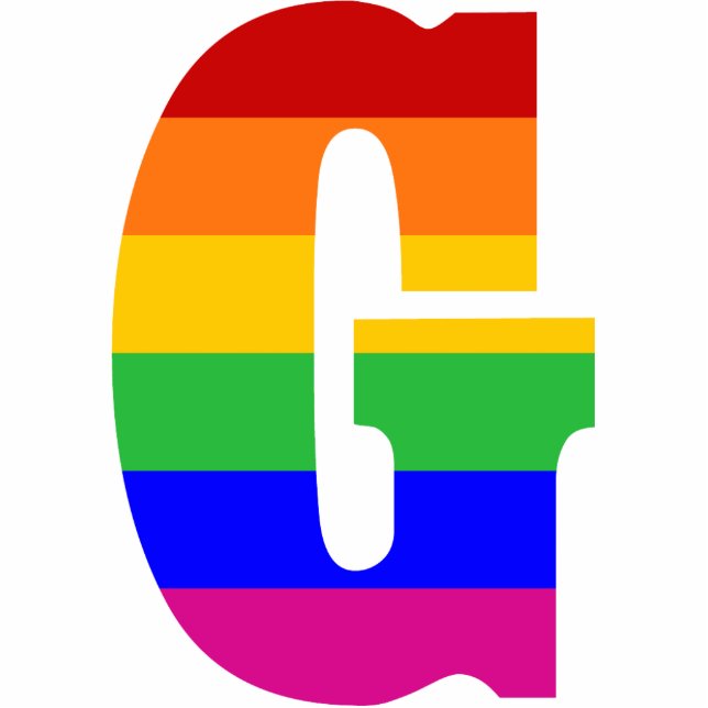 Ornement Photo Sculpture Lettre G d'arc-en-ciel (Devant)