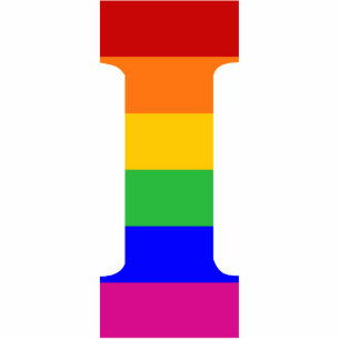 Ornement Photo Sculpture Lettre I d'arc-en-ciel