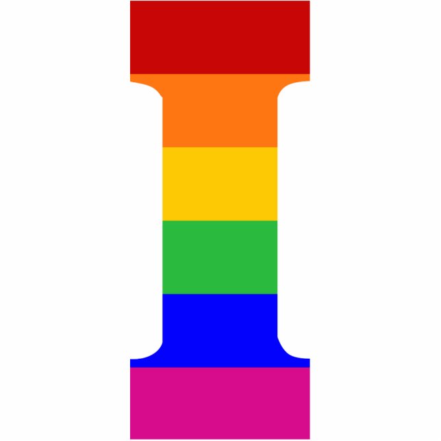 Ornement Photo Sculpture Lettre I d'arc-en-ciel (Devant)