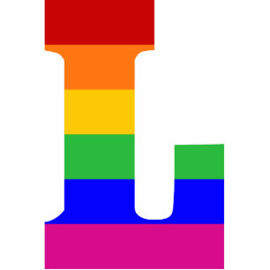 Ornement Photo Sculpture Lettre L d'arc-en-ciel