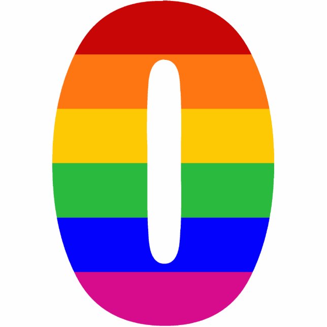 Ornement Photo Sculpture Lettre O d'arc-en-ciel (Devant)