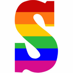 Ornement Photo Sculpture Lettre S d'arc-en-ciel