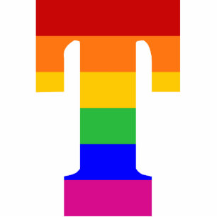 Ornement Photo Sculpture Lettre T d'arc-en-ciel