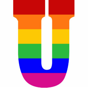 Ornement Photo Sculpture Lettre U d'arc-en-ciel