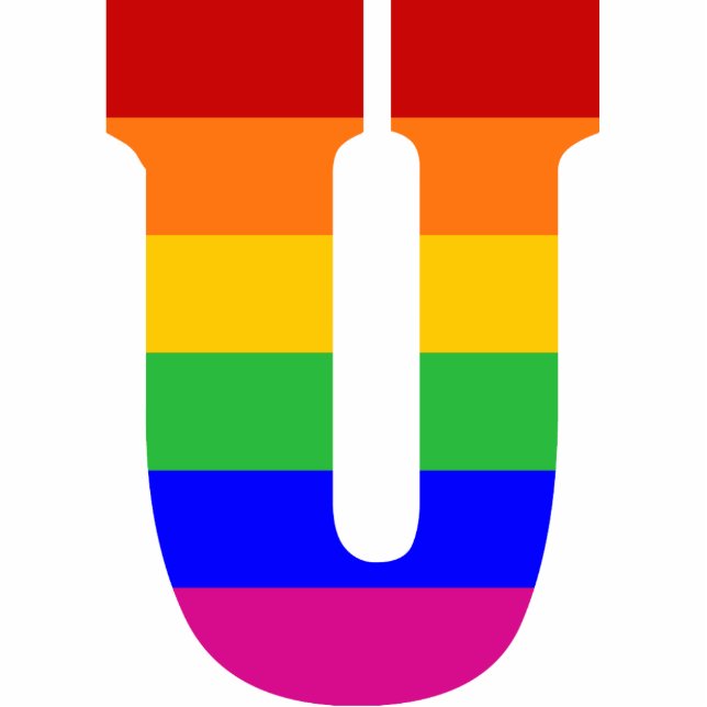 Ornement Photo Sculpture Lettre U d'arc-en-ciel (Devant)