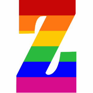 Ornement Photo Sculpture Lettre Z d'arc-en-ciel