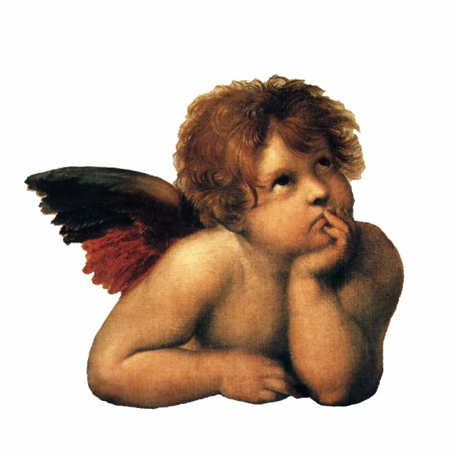 Ornement Photo Sculpture Madone Sixtine, détail des Anges par Raphaël Sanzi (Devant)