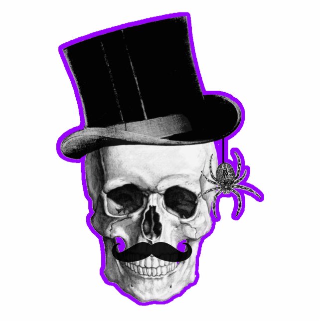 Ornement Photo Sculpture Marié gothique drôle de crâne (Devant)