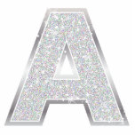 Ornement Photo Sculpture Marquez avec des lettres A<br><div class="desc">Marquez avec des lettres l'ornement argenté de parties scintillantes de faux d'A</div>