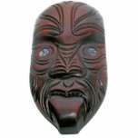 Ornement Photo Sculpture Masque découpé maori<br><div class="desc">Masque tribal en bois découpé maori.</div>