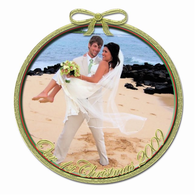 Ornement Photo Sculpture Notre premier ornement de Noël (Devant)