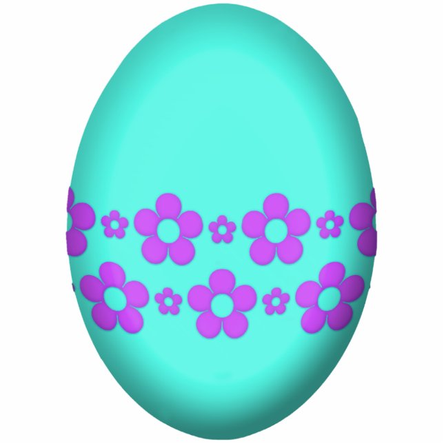 Ornement Photo Sculpture Oeufs De Pâques Aux Fleurs (Devant)