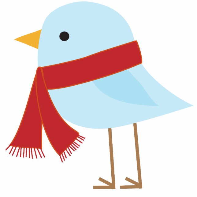 Ornement Photo Sculpture Oiseau avec l'ornement de Noël d'écharpe (Devant)