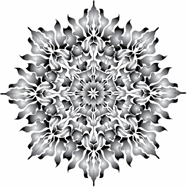 Ornement Photo Sculpture Ornement argenté de flamme (Devant)