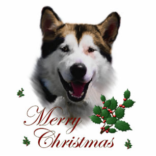 Ornement Photo Sculpture Ornement d'art de Noël Malamute en Alaska