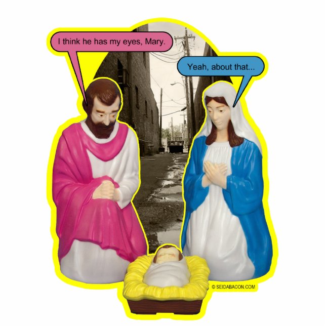 Ornement Photo Sculpture Ornement de bébé Jésus (Devant)