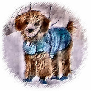 Ornement Photo Sculpture Ornement de cadeaux de Noël de caniche