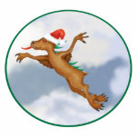 Ornement Photo Sculpture Ornement de fête de Chupacabra de vol<br><div class="desc">Le Chupacabra de Chupi est dans une humeur de fête pendant qu'il vole par l'air vif propre de matin d'un jour d'hiver.</div>