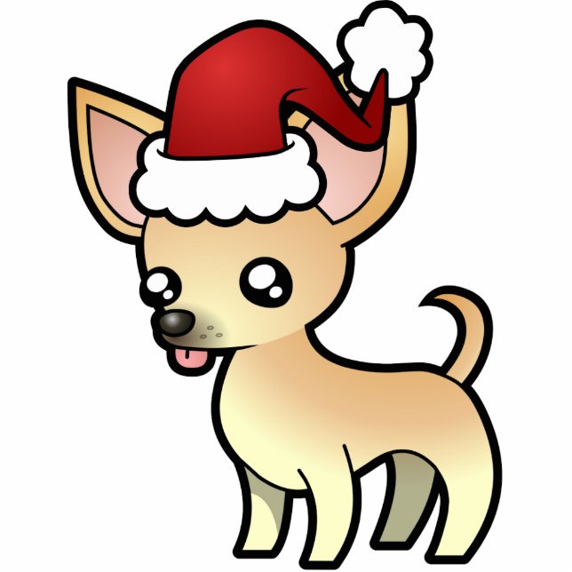 Ornement Photo Sculpture Ornement de Noël Chihuahua (manteau lisse) (Devant)