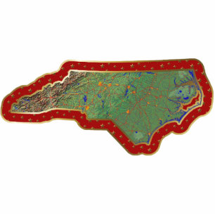 Ornement Photo Sculpture Ornement de Noël de carte de la Caroline du Nord