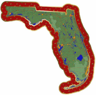 Ornement Photo Sculpture Ornement de Noël de carte de la Floride coupé