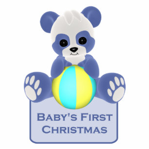 Ornement Photo Sculpture Ornement de Noël du bébé d'ours panda premier