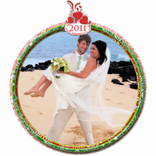 Ornement Photo Sculpture Ornement de Noël mariage Notre 1er Noël