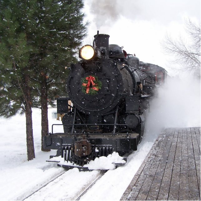 Ornement Photo Sculpture Ornement de train de Noël (Devant)