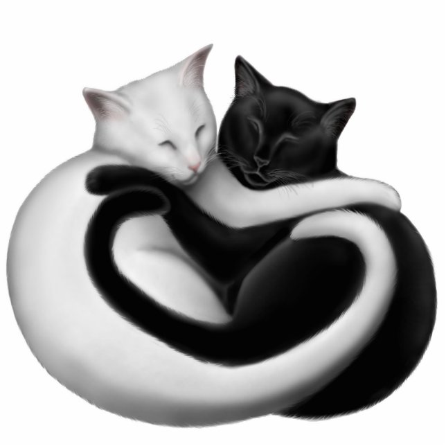 Ornement Photo Sculpture Ornement de vacances de chats d'amour (Devant)