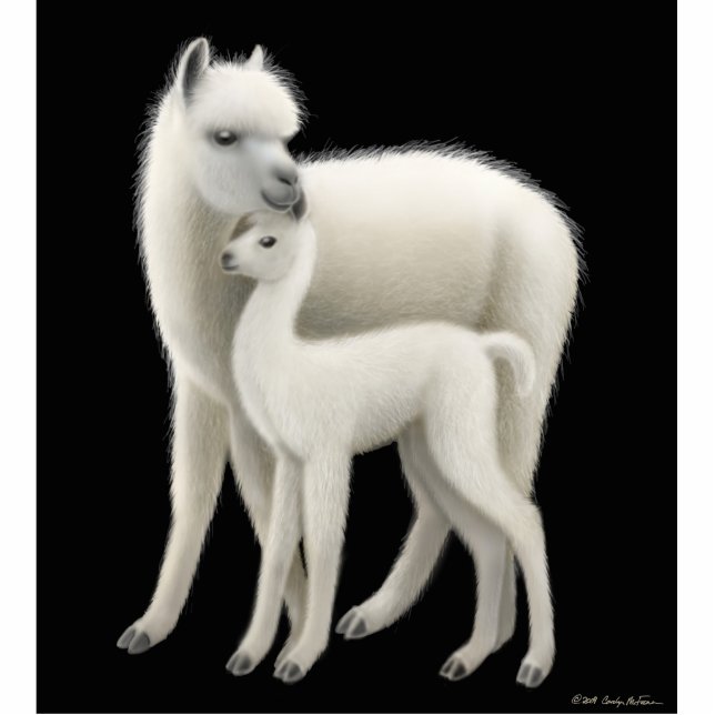 Ornement Photo Sculpture Ornement de vacances de maman d'alpaga (Devant)