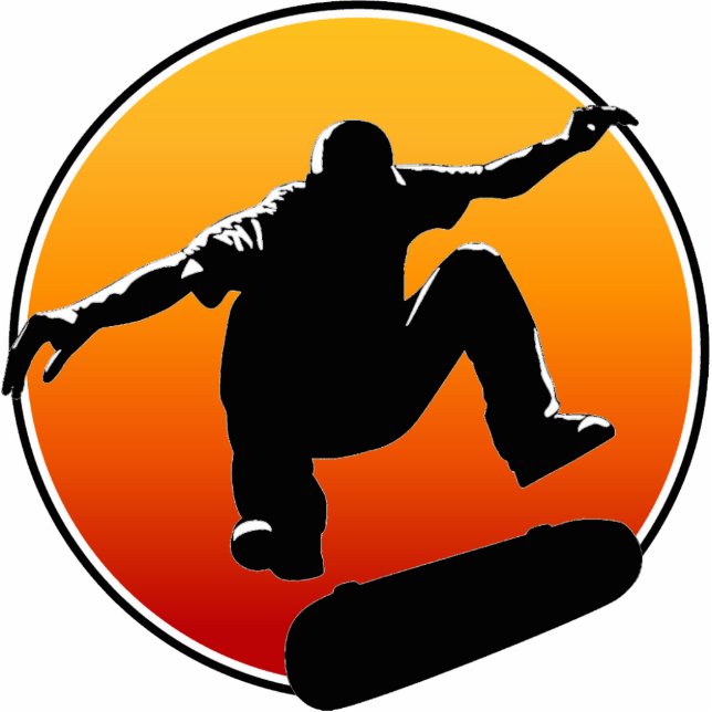 Ornement Photo Sculpture Ornement faisant de la planche à roulettes (Devant)