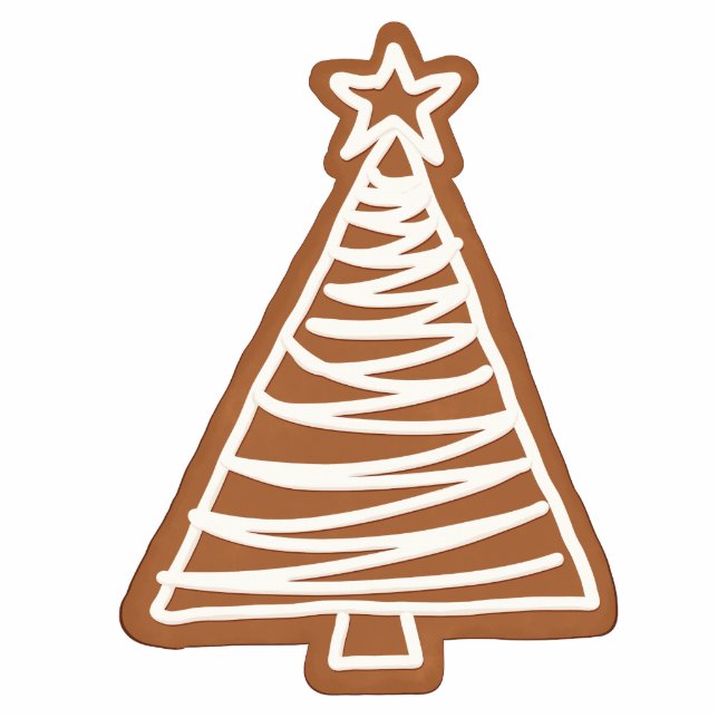 Ornement Photo Sculpture Pain d'épices coupé en baiser Arbre Cookie Noël Dé (Devant)