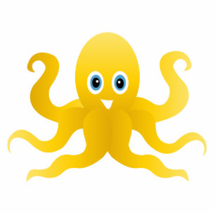 Ornement Photo Sculpture Pieuvre jaune amusante